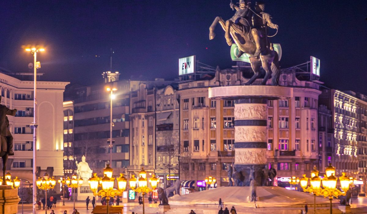 Skopje Macedonie plein